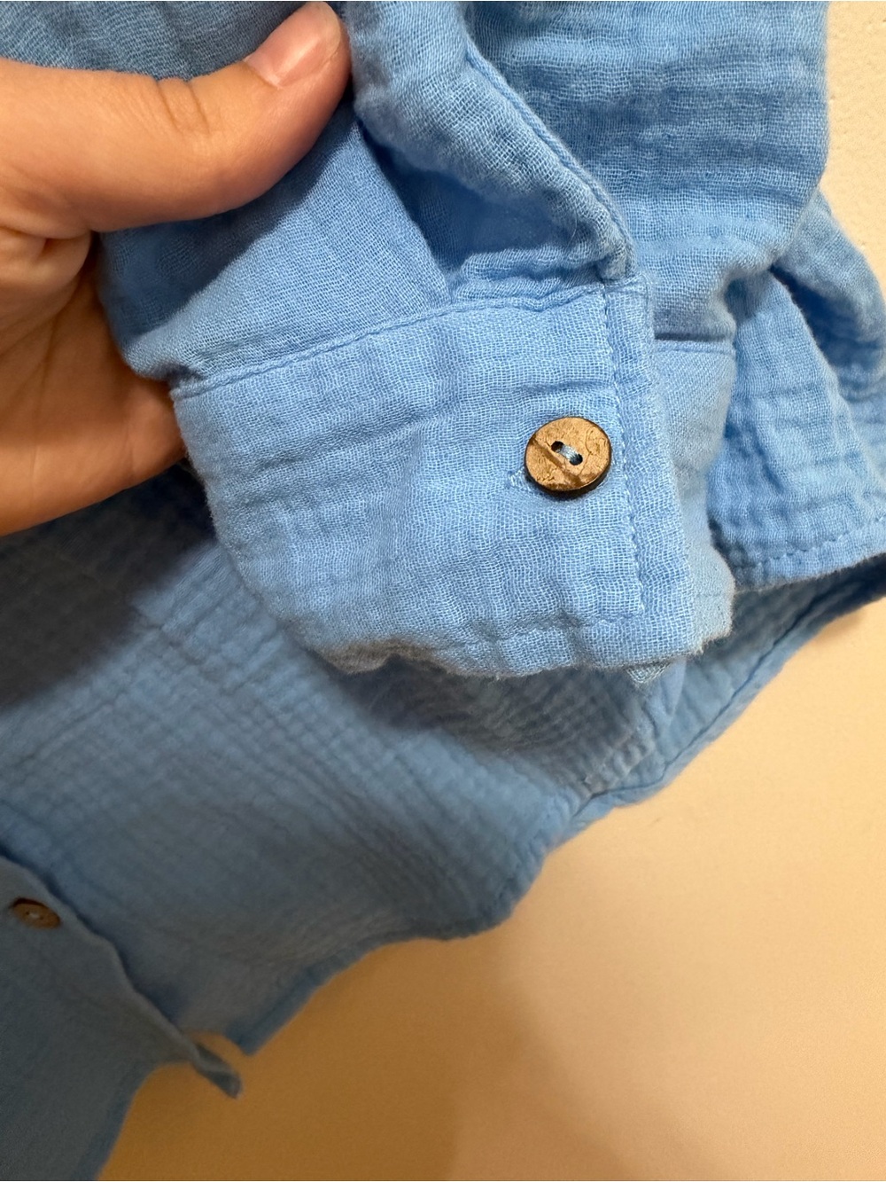 Ron Jon Surf Shop Blue 100% Cotton Gauze Button Down Shirt Large - Picture 4 of 8